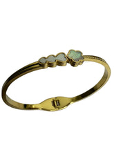 White Flower & Triple Heart Thin Bracelet